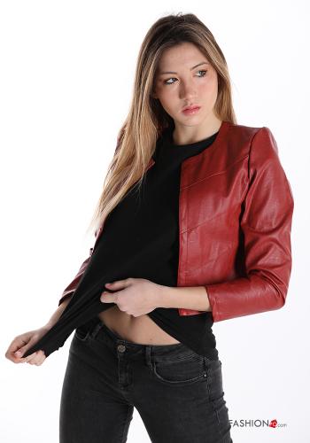 faux leather bolero jacket